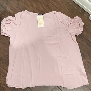 Pink Ruffled Sleeve Women's Top